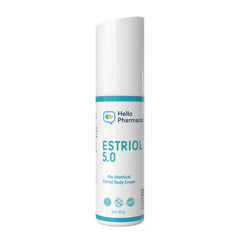HelloPharmacist Estriol 5.0 cream bottle for renewed hydration and glow.