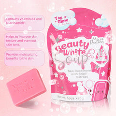 Creamy lather forming with Helowod You Glow Babe Soap for nourishing cleanse