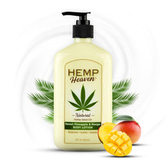 Hemp Heaven hemp lotion with strawberry dream for nourished skin and tropical vibes
