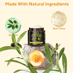 Henjaca honey and olive oil blend close-up highlighting natural nourishment