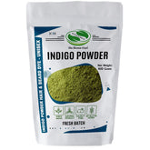 The Henna Guys Indigo powder packaging shows plant-based natural color.
