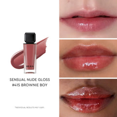 Close-up of Brownie Boy shade showing MLBB rosewood brown on lips.