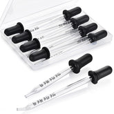 Herain 8-pack glass pipette with long bent tips for precise essential oil transfer.