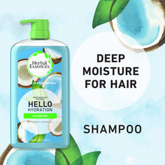 Herbal Essences Hello Hydration set packaging highlights paraben-free formula and recyclability