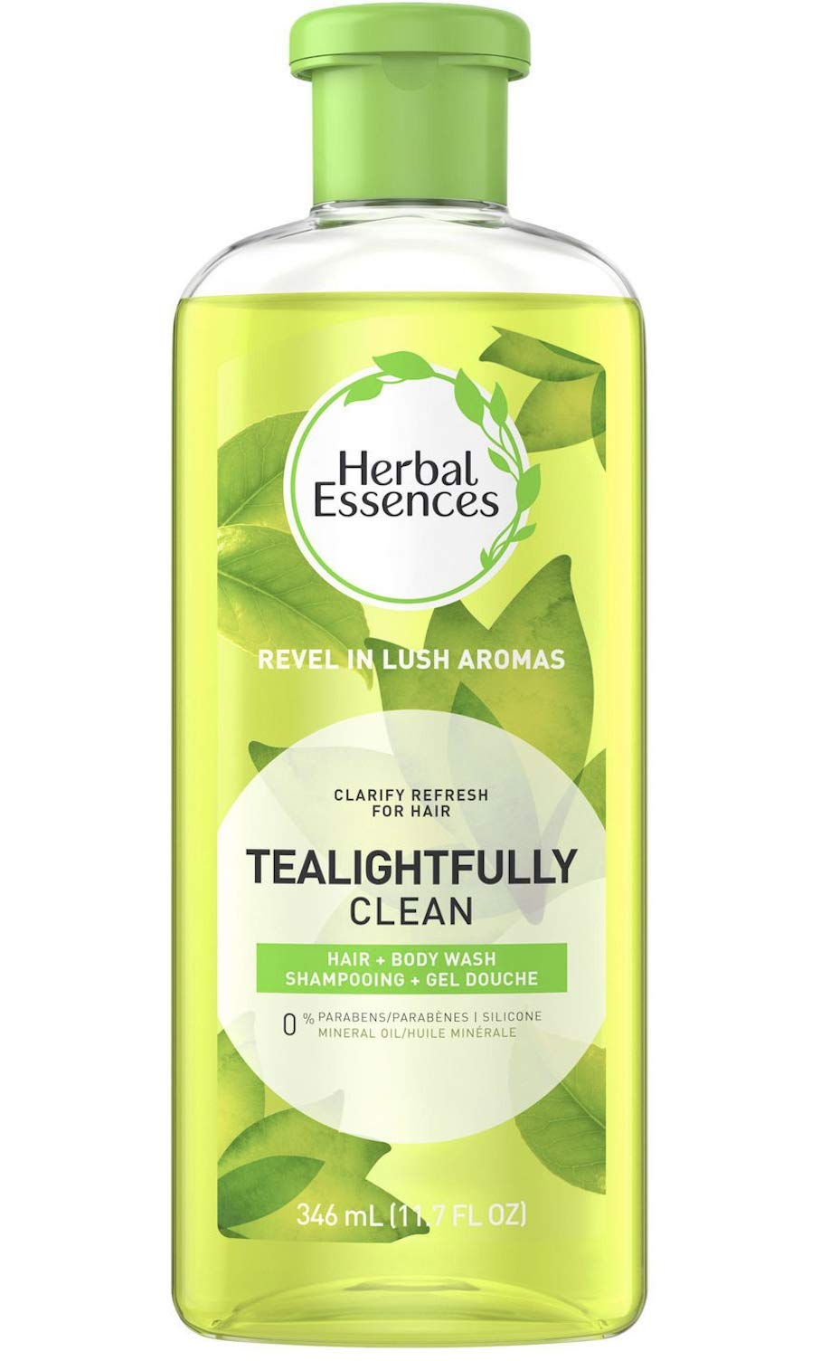 Herbal Essences Tea-Lightfully Clean shampoo bottle, offering a light, daily cleanse with refreshing scent.