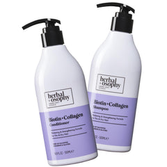 Herbalosophy Biotin & Collagen shampoo bottle for stronger-looking hair