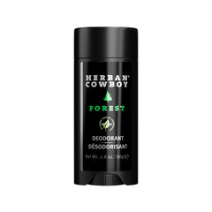 Herban Cowboy Forest Aloe Infused Deodorant bottle highlights forest-inspired freshness for daily wear.