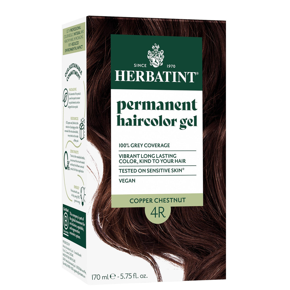 Herbatint 4R Copper Chestnut color swirl showing rich, long-lasting gray coverage.