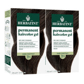 Herbatint permanent hair dye in 3N dark chestnut bottle demonstrates rich, even gray coverage.