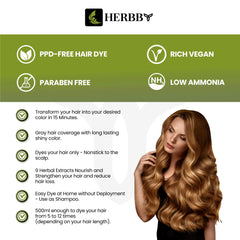 HERBBY 9 herbal extracts close-up emphasizes nourishing formula for healthier strands