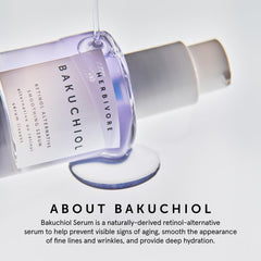 HERBIVORE Bakuchiol serum dispense pump demonstrates easy, controlled application