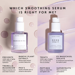 HERBIVORE Bakuchiol serum texture close-up shows lightweight jelly consistency