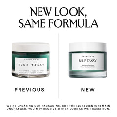 HERBIVORE Blue Tansy Mask application swatch supports pore refinement