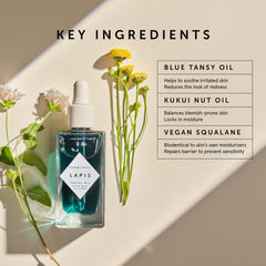Herbivore Lapis Facial Oil application on clean skin supports balanced complexion.