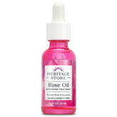 Heritage Store Rose Oil Nourishing Treatment bottle delivering hydration and a natural glow.