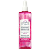 HERITAGE STORE Rosewater face mist bottle for refreshing hydration and glow.