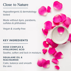 HERITAGE STORE Rosewater Moisturizer niacinamide and hyaluronic acid boost hydration and smoothing.