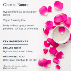 HERITAGE STORE Rosewater Serum with rose quartz roller for even distribution and refreshed look