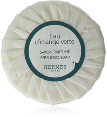 Hermès Eau d'Orange Verte pleated soaps 6-pack, fresh citrus notes for daily cleansing ritual.