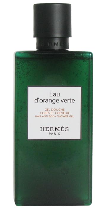 Hermès Eau d'Orange Verte shower gel bottle for refreshing daily cleansing.