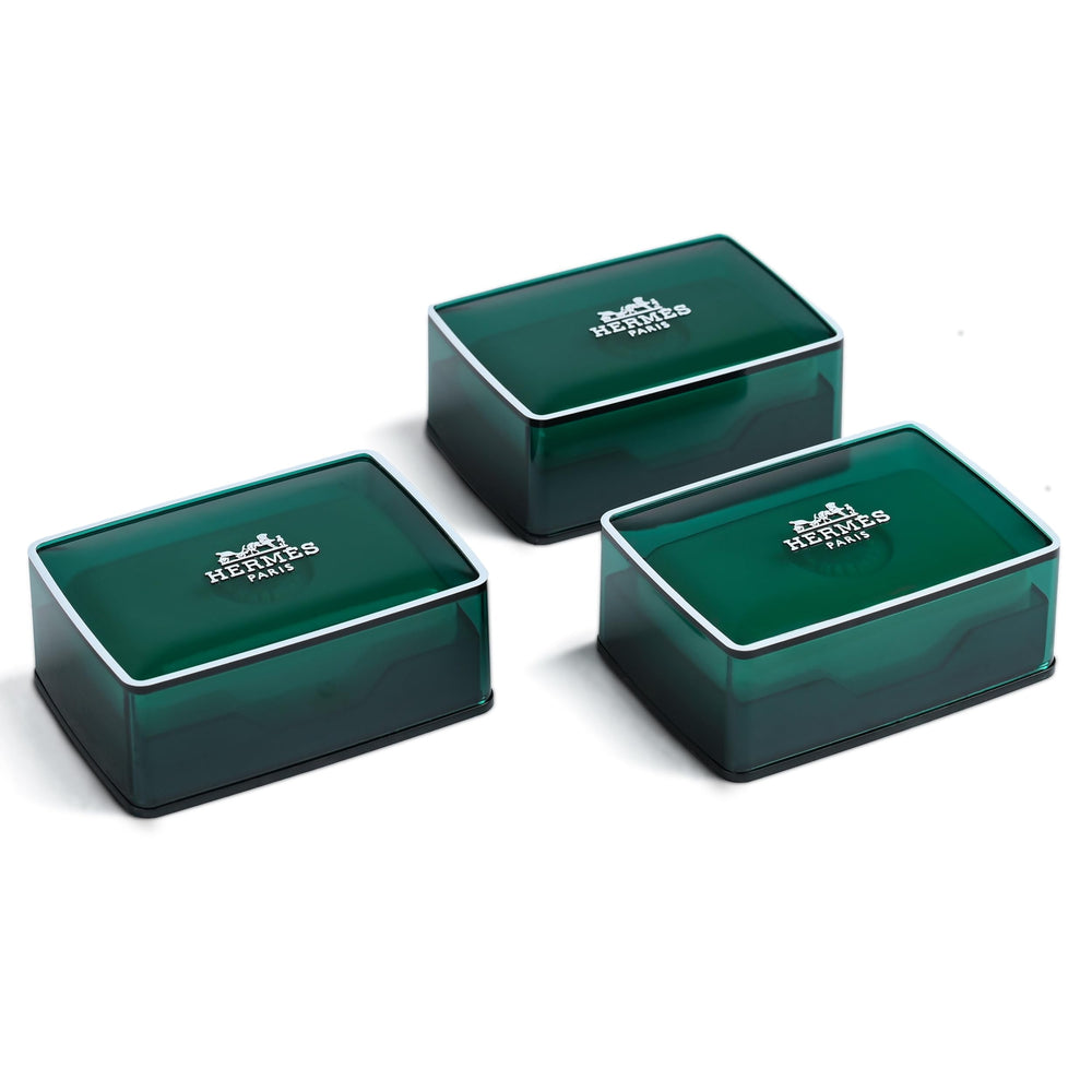 Hermès Eau d’Orange Verte soap in green box, citrus-scented luxury for travel and gifting