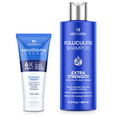 Hermon folliculitis cream application showcases a gentle daily treatment for irritated skin.