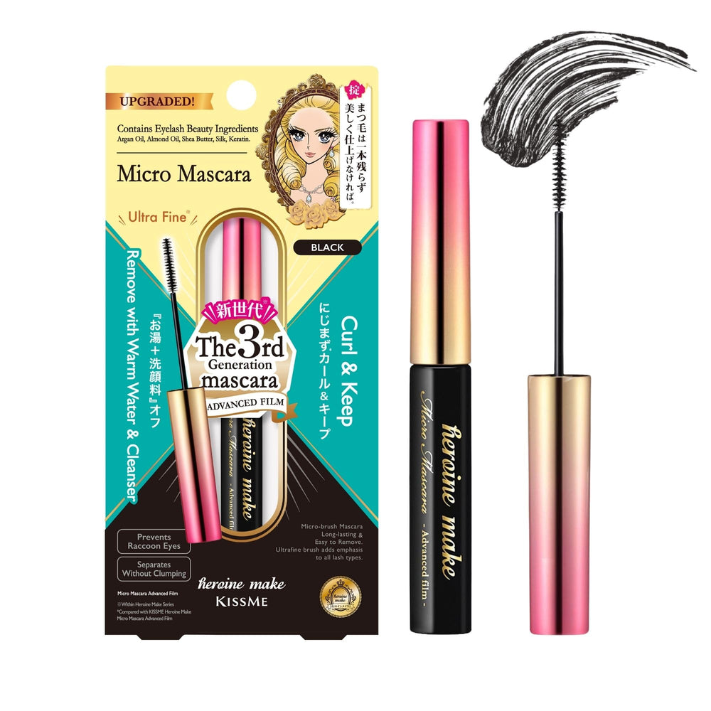 Heroine Make mini mascara with precision brush for lash-to-corner definition.