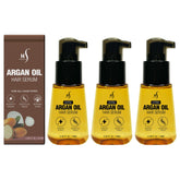 HerStyler Advanced Argan Oil Hair Serum bottle smoothing and nourishing action.