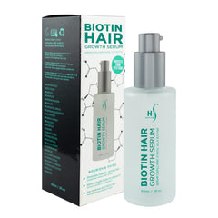 HerStyler Biotin Hair Serum bottle shows a lightweight formula for frizz control