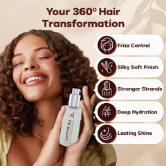 HerStyler Castor Oil Serum application on scalp promotes smooth, manageable hair