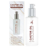 HerStyler Castor Oil Serum bottle with easy daily nourishment for shiny hair