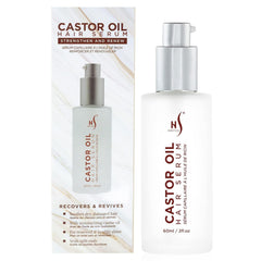 HerStyler Castor Oil Serum bottle with easy daily nourishment for shiny hair
