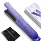 HerStyler Colorful Seasons Flat Iron in purple, travel-friendly styling on the go.