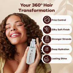 HerStyler Hair Serum dispensing pump enables easy daily application for silky results