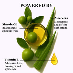 HerStyler Marula Oil Hair Serum bottle showing shine