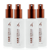 HerStyler Serum bottle being poured for quick frizz control and smoother hair.