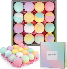 HESORIX 16-piece gift set bath bombs arranged for a luxurious at-home spa experience