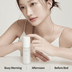 HEVEBLUE Micro-fine mist 60μl delivers light, even coverage for makeup base.