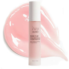 Hey Honey Boost It Up bottle showing lightweight hydration and barrier support.