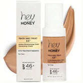 Hey Honey CC² Cream tube front in tan tone with SPF 46