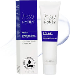 Hey Honey Relax bottle front showing instant redness relief for sensitive skin