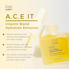Hey Honey serum drops demonstrate fast-absorbing texture for day and night use.