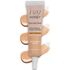 Hey Honey Trick & Treat Concealer bottle highlights triple-pigment coverage for a natural look.