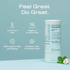Hey Humans aluminum-free ingredients highlight naturally derived components for gentle odor control