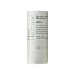 Hey Humans deodorant Apple Matcha scent shown, offering all-day odor protection and gentle skin care.