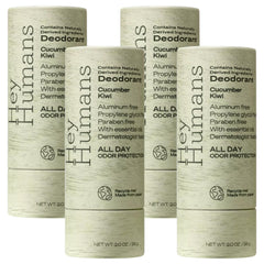 Hey Humans cucumber kiwi deodorant bottle showcasing aluminum-free formula for daily freshness