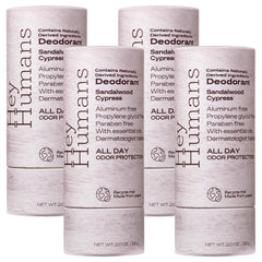 Hey Humans deodorant packaging in recyclable paper supports sustainable personal care.