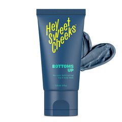 Hey Sweet Cheeks Charcoal Exfoliating Mask bottle closeup for detoxifying cleanse
