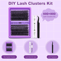 HEYWINK D curl lash clusters providing natural lift with volume