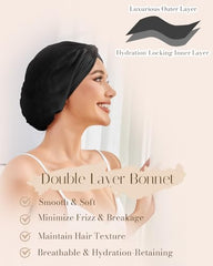 HFRHTGY breathable silk sleep cap keeps scalp comfortable all night.